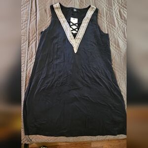 Black Maxi Dress with Crochet Detail